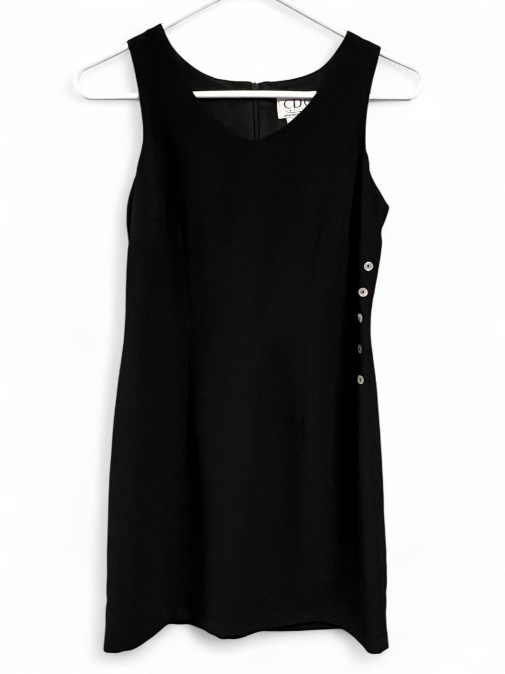 Vintage CDC Sleeveless Dress Button Detail Size 2
